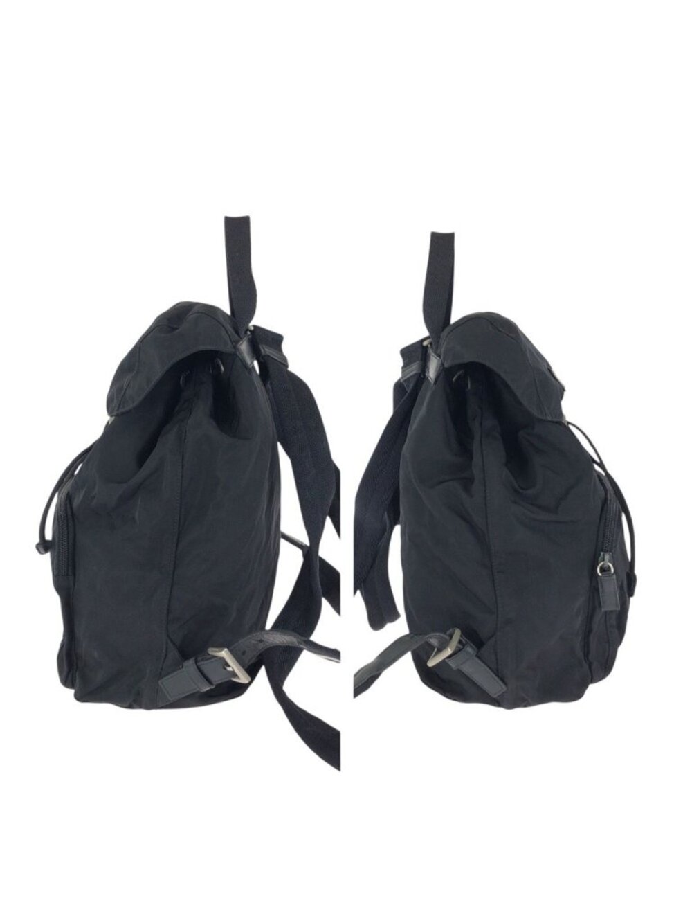 Prada Tessuto Black Silver Nylon Backpack - Picture 8 of 9